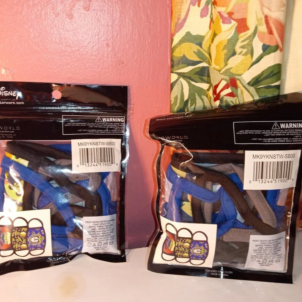 Assorted BOYS CLOTH Face Mask Bundle of 4 Packs, 12 IN TOTAL, NEW!